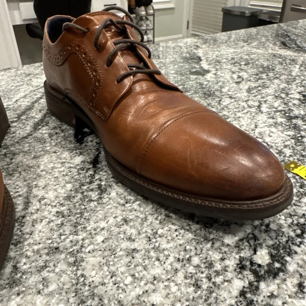 Cole Haan C28882 Brown Leather Cap Toe Dress Shoes‎ Mens Size 10 M #007